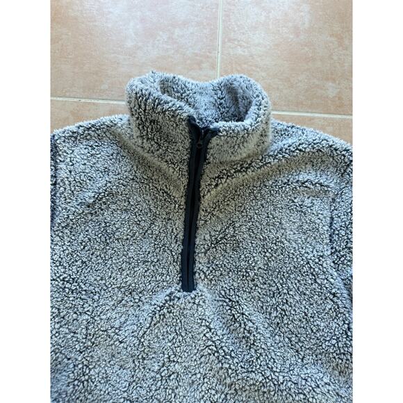 Royal Class Size M Sherpa Fleece Soft 1/4 Zip Gray Pull Over Sweater - Picture 3 of 8